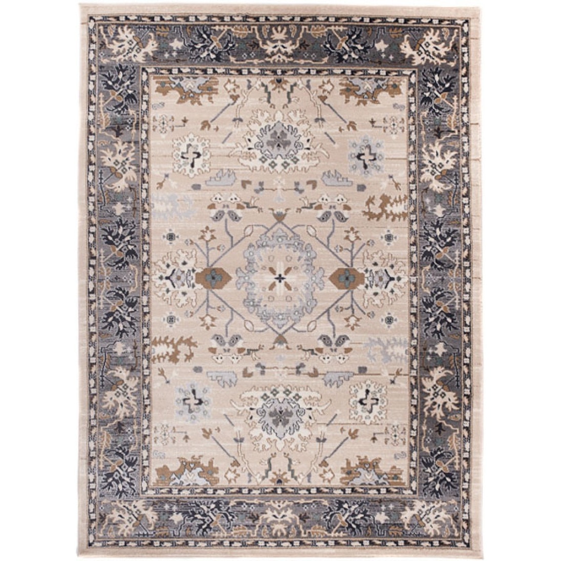 Covor Colorado Modern Short Pile Frame Abstract Chemex H531C CHU bej 300x400