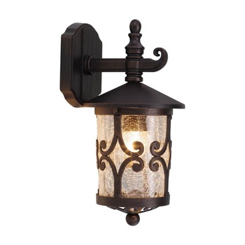 Aplica in jos de exterior, 1 x E27, IP44, design sticla-crapata, finisaj ruginiu Aplica in jos de exterior, 1 x E27, IP44, design sticla-crapata, finisaj ruginiu
