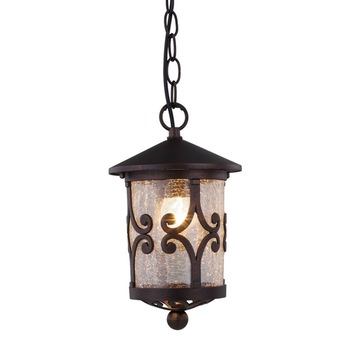 Pendul de exterior, 1 x E27, IP44, design sticla-crapata, finisaj ruginiu Pendul de exterior, 1 x E27, IP44, design sticla-crapata, finisaj ruginiu