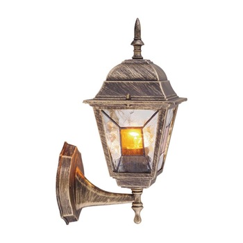 Aplica in sus de exterior, 1 x E27, IP44, design sticla murano, finisaj auriu antic Aplica in sus de exterior, 1 x E27, IP44, design sticla murano, finisaj auriu antic