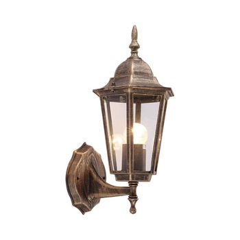 Aplica in sus de exterior, 1 x E27, IP44, design clasic, finisaj auriu antichizat Aplica in sus de exterior, 1 x E27, IP44, design clasic, finisaj auriu antichizat