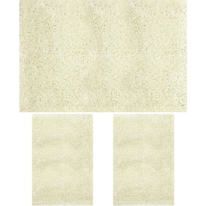 Set 3 Covoare Fantasy 12500-10, Alb: 2 buc. 60x110 cm, 1 buc. 120x170 cm. Set