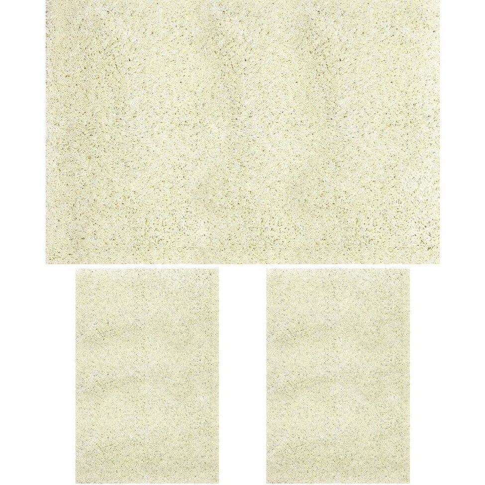 Set 3 Covoare Fantasy 12500-10, Alb: 2 buc. 60x110 cm, 1 buc. 120x170 cm. Alb 60 x 110