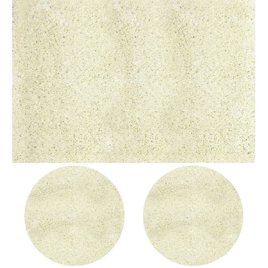 Set 3 Covoare Fantasy 12500-10, Alb: 1 buc. 120x170 cm, 2 buc. rotunde 67 cm. Alb 67 x 67