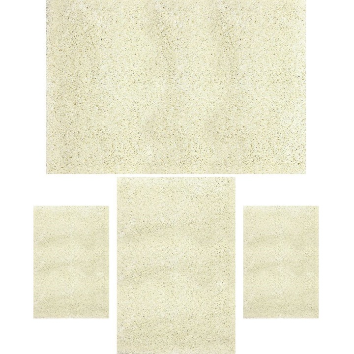 Set 4 Covoare Fantasy 12500-10, Alb: 2 buc. 60x110 cm, 1 buc. 120x170 cm, 1 buc. 200x300 cm. Set