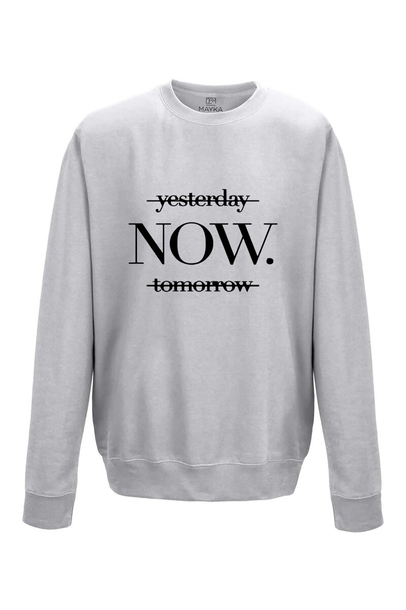 Pulover Barbat din bumbac 80%, poliester 20%, MAYKA, model NOW, Gri