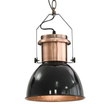 Set 2 lustre, vidaXL, Metal, E27, 23 x 36 cm, Negru/Auriu Set 2 lustre, vidaXL, Metal, E27, 23 x 36 cm, Negru/Auriu