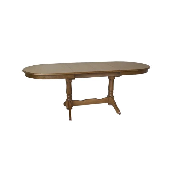 Masa din lemn de fag, 160cm restransa, 280cm extinsa, latime 100, inaltime 75, culoare stejar