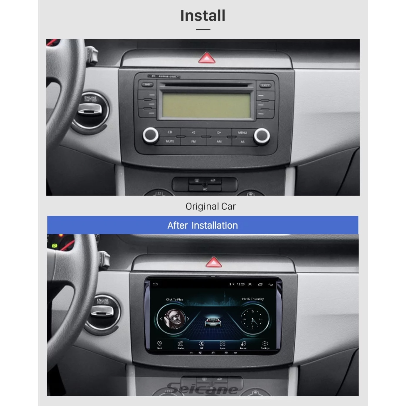ventilator Hijgend Transparant Navigatie VW Passat B6,b7,golf 5-6,cc.9'”,android 8.1+camera marsarier -  eMAG.ro