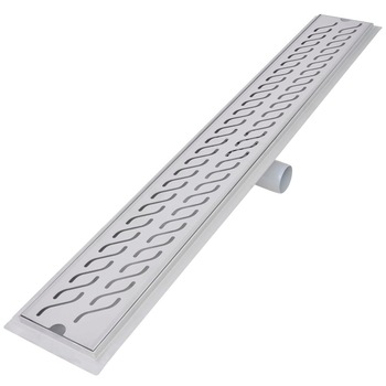 Rigola liniara pentru dus, vidaXL, Otel inoxidabil, model ondulat, 930 x 140 mm, Argintiu Rigola liniara pentru dus, vidaXL, Otel inoxidabil, model ondulat, 930 x 140 mm, Argintiu