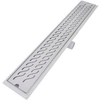 Rigola liniara pentru dus, vidaXL, Otel inoxidabil, Model ondulat, 830 x 140 mm, Argintiu Rigola liniara pentru dus, vidaXL, Otel inoxidabil, Model ondulat, 830 x 140 mm, Argintiu