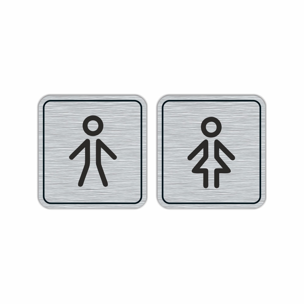 pageant Reduction Becks Set placute indicatoare, pentru Wc / Toaleta, barbati si femei, plastic  ABS, Gri si Negru, 17 x 9 cm - eMAG.ro