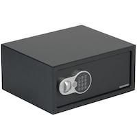 Seif din otel cu inchidere electronica si cheie Steinhaus, 200x430x350 mm, gri