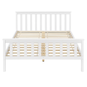 Pat lemn Opal cu saltea spuma rece, en.casa, 208 x 148 x 82 cm, lemn/poliester, alb, pentru 2 persoane Pat lemn Opal cu saltea spuma rece, en.casa, 208 x 148 x 82 cm, lemn/poliester, alb, pentru 2 persoane