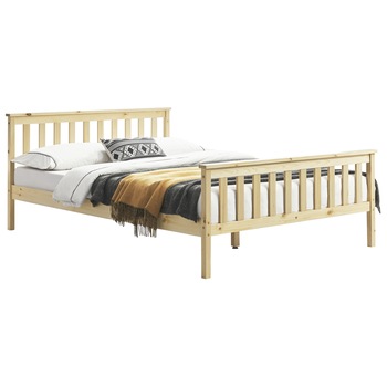 Pat lemn Wood, en.casa, 208 x 188 x 82 cm, lemn de brad/pal, 200 Kg, culoarea lemnului natur, pentru 2 persoane Pat lemn Wood, en.casa, 208 x 188 x 82 cm, lemn de brad/pal, 200 Kg, culoarea lemnului natur, pentru 2 persoane