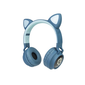 Casti Audio pentru Copii, PowerLocus Buddy cu volum limitat, Albastru Casti Audio pentru Copii, PowerLocus Buddy cu volum limitat, Albastru