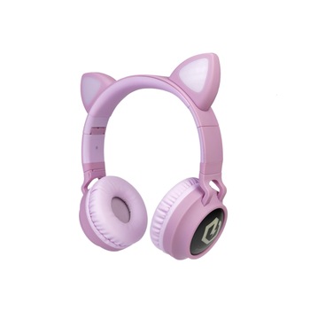 Casti Audio pentru Copii, PowerLocus Buddy cu volum limitat, Roz Casti Audio pentru Copii, PowerLocus Buddy cu volum limitat, Roz