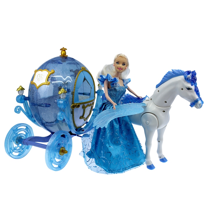 M-Toys Hercegnő hintóval és szárnyas lóval, Többfunkciós