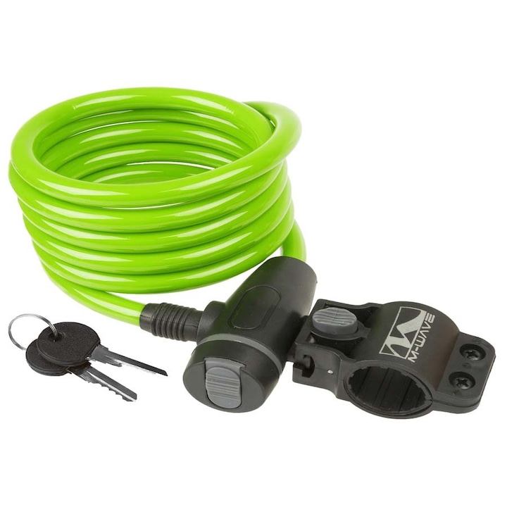 Antifurt cu cheie M-Wave, 10x1800 mm, Verde
