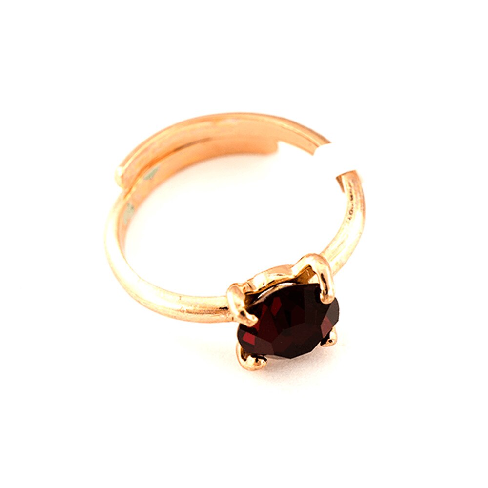 Inel placat cu Aur roz de 24K, Cristale, Poppy by Roxannes - Mariana Jewellery, Rosu 7606-208RG