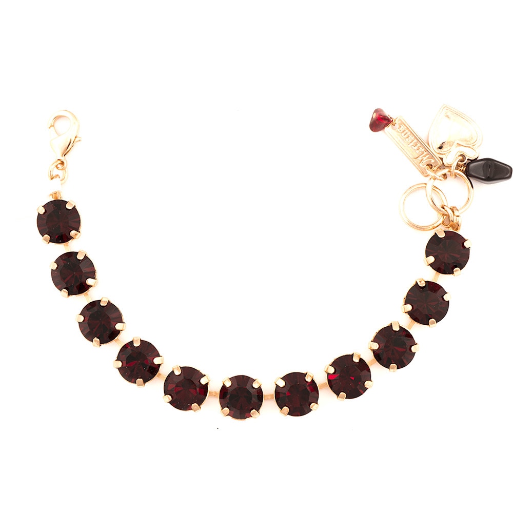 Bratara placata cu Aur roz de 24K, Cristale, Poppy by Roxannes - Mariana Jewellery, Rosu 4474-208208RG