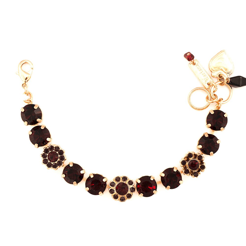 Bratara placata cu Aur roz de 24K, Cristale, Poppy by Roxannes - Mariana Jewellery, Rosu 4174-208208RG