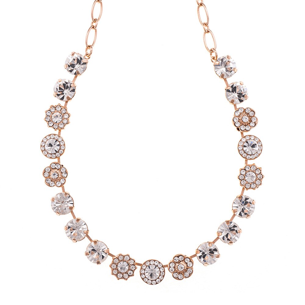 Colier placat cu Aur roz de 24K, Cristale, On a Clear Day by Roxannes - Mariana Jewellery, Cristal Transparent 3084-001001RG