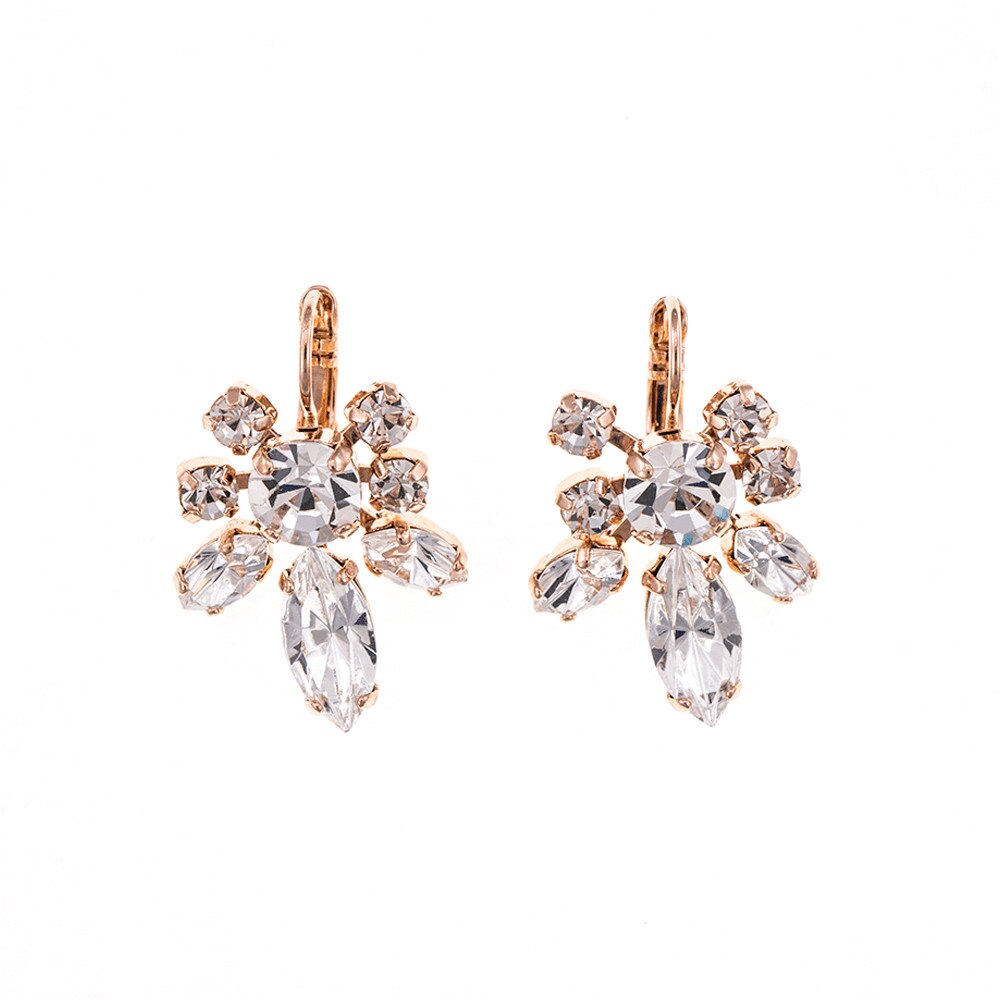 Cercei placati cu Aur roz de 24K, Cristale, On a Clear Day by Roxannes - Mariana Jewellery, Cristal Transparent 1150/1-001001RG6