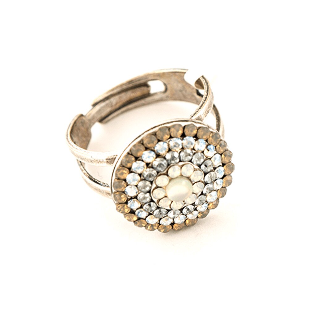 Inel placat cu Argint 925, Cristale, Silk by Roxannes - Mariana Jewellery, Alb/Creme 7193-1049SP