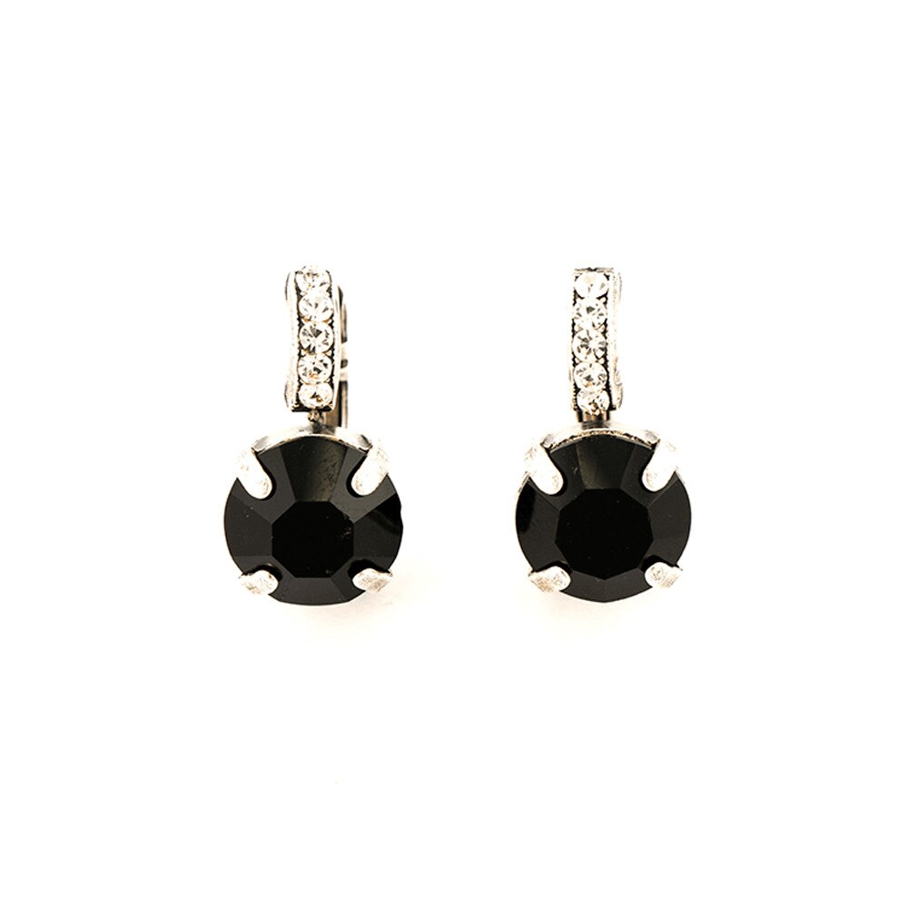 Cercei placati cu Argint 925, Cristale, Check Mate by Roxannes - Mariana Jewellery, Negru/Cristal Transparent 1056-280-1SP6