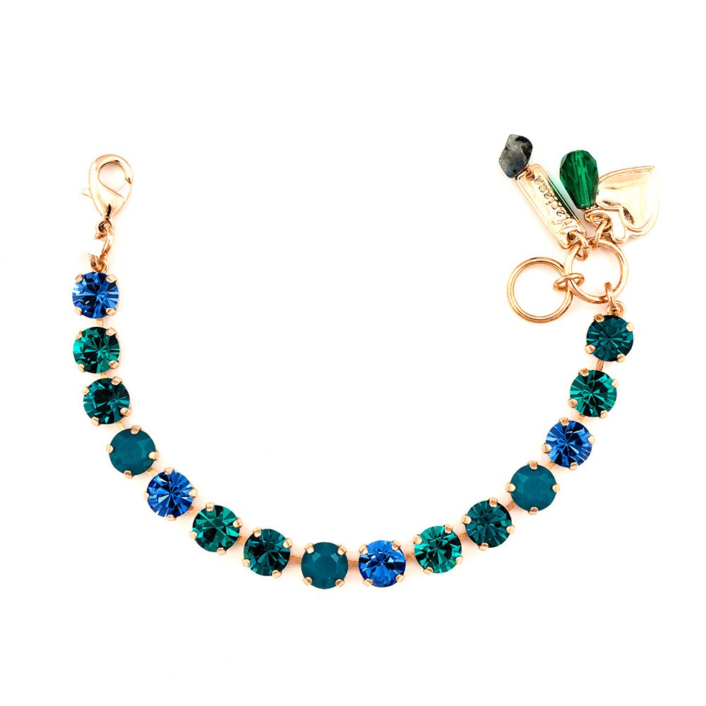 Bratara placata cu Aur roz de 24K, Cristale, Julia by Roxannes - Mariana Jewellery, Albastru 4252-3322RG