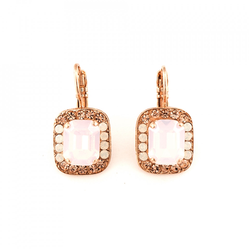 Cercei placati cu Aur roz de 24K, Cristale Swarovski, Tiara Day by Roxannes - Mariana Jewellery, Roz 1040/1-2333RG6