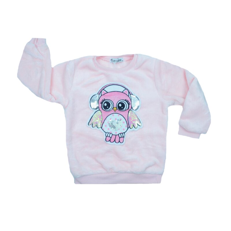 Pulover maneca lunga fetite Happy House HH183-1, Roz