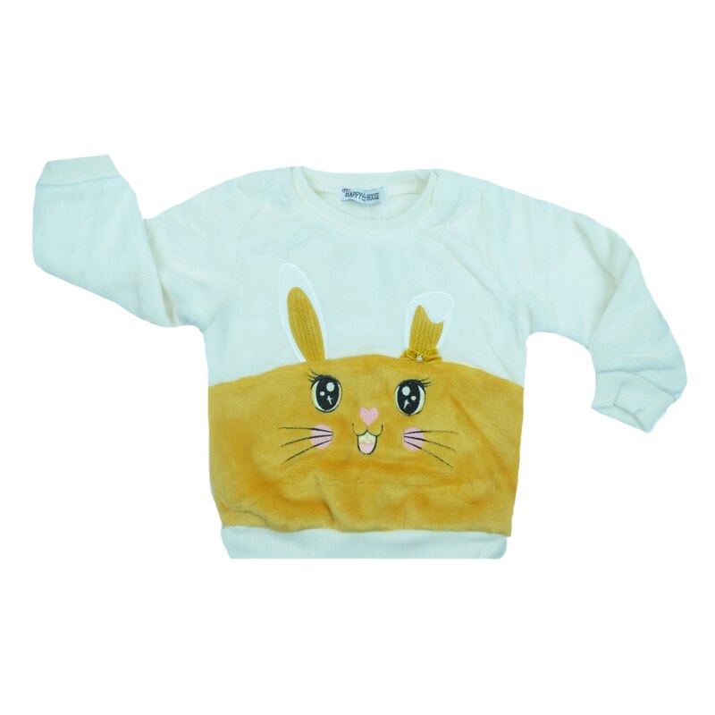 Pulover maneca lunga fetite Happy House HH182-G1, Alb