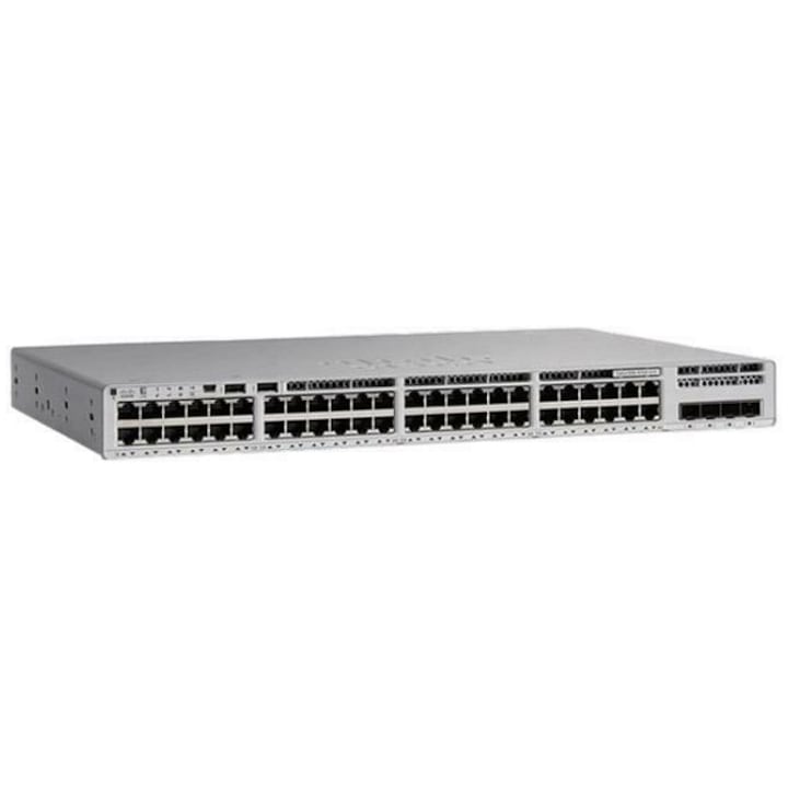 Kapcsoló Cisco Catalyst 9200L 48 portos PoE+ 4x1G uplink kapcsoló, Network Essential, C9200L-48P-4G-E
