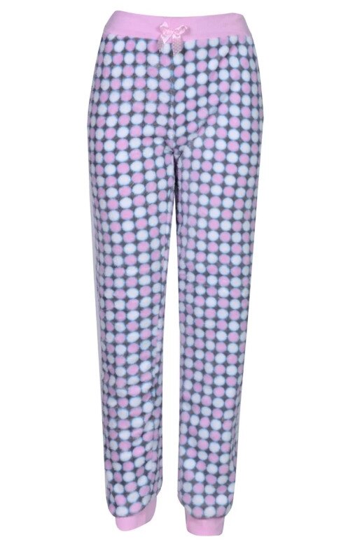 Pantaloni de pijama din fleece, Gri cu buline colorate, Zola®, Marimea M