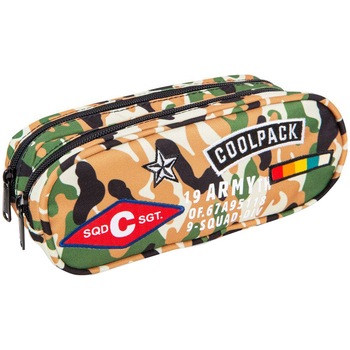 Penar CoolPack Clever, doua fermoare, camo desert (badges) Penar CoolPack Clever, doua fermoare, camo desert (badges)