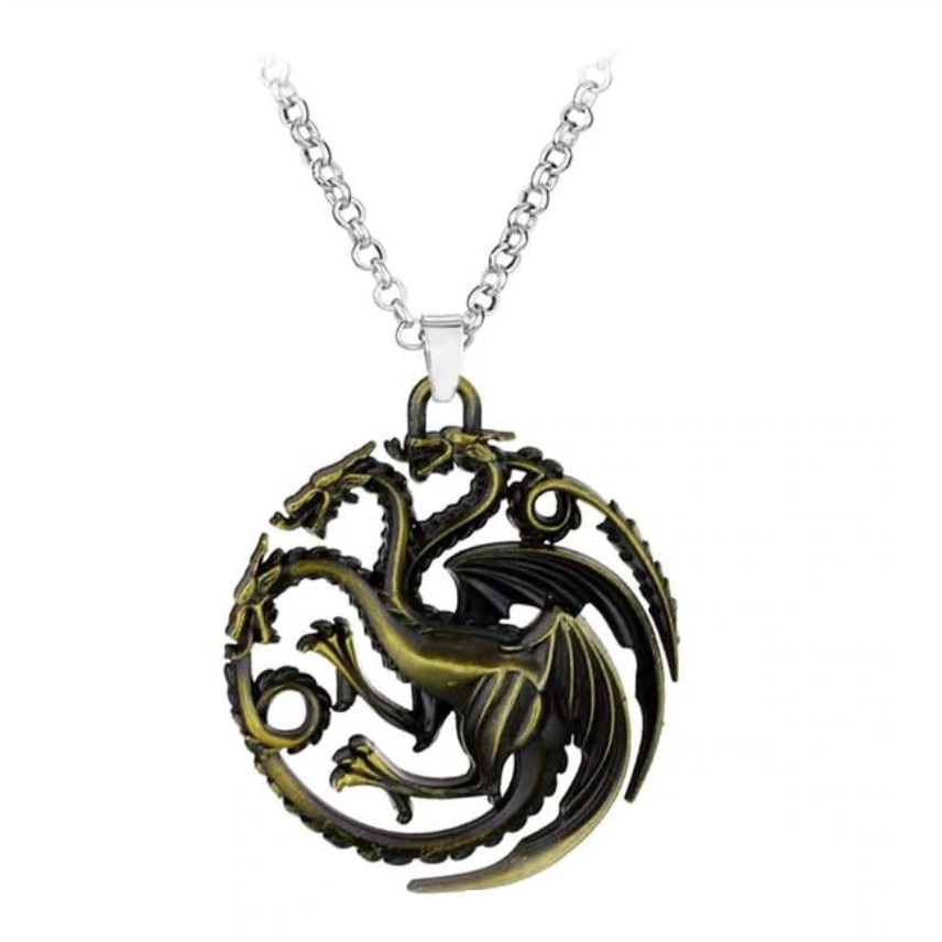 Lantisor cu Pandantiv Sigla Casei Targaryen, colectia Game of Thrones, bronz