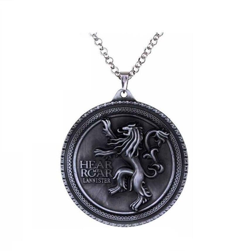 Lant cu medalion Sigla Casei Lannister, colectia Game of Thrones, argintiu