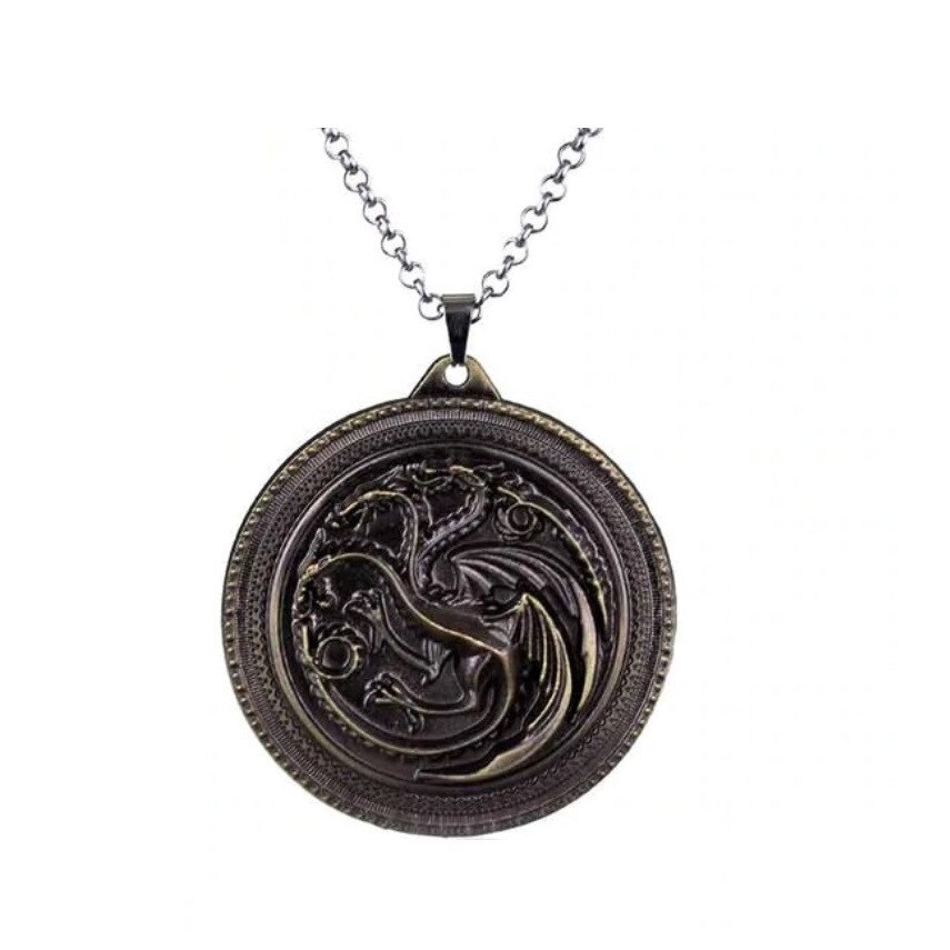 Lant cu medalion Sigla Casei Targaryen, colectia Game of Thrones, bronz