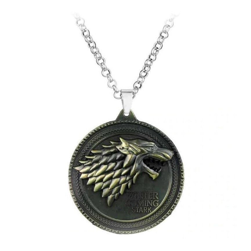 Lant cu medalion Sigla Casei Stark, colectia Game of Thrones, bronz