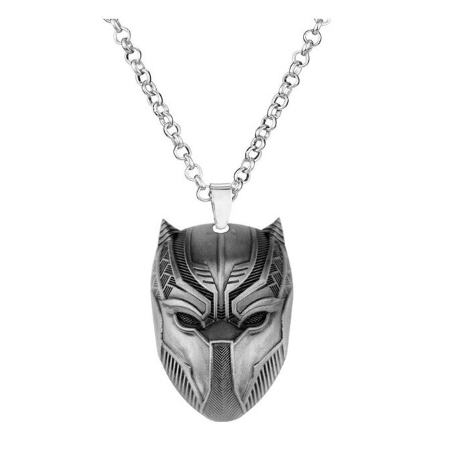 Lant cu pandantiv Black Panther's Mask, colectia Marvel, argintiu