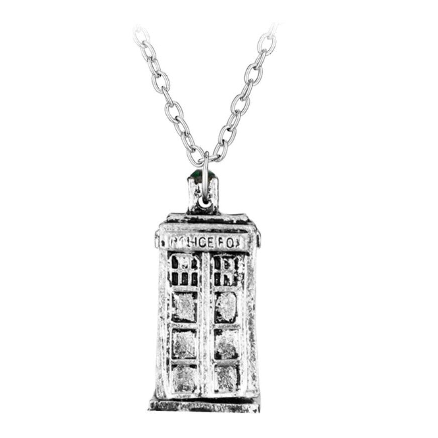 Lantisor cu pandantiv Cabin Doctor Who, argintiu