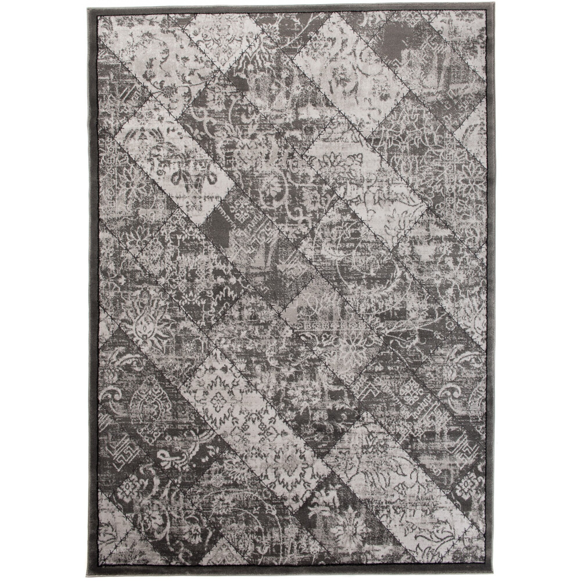 Covor Tango Modern Patchwork Abstract Chemex H005D BOT gri 190x270