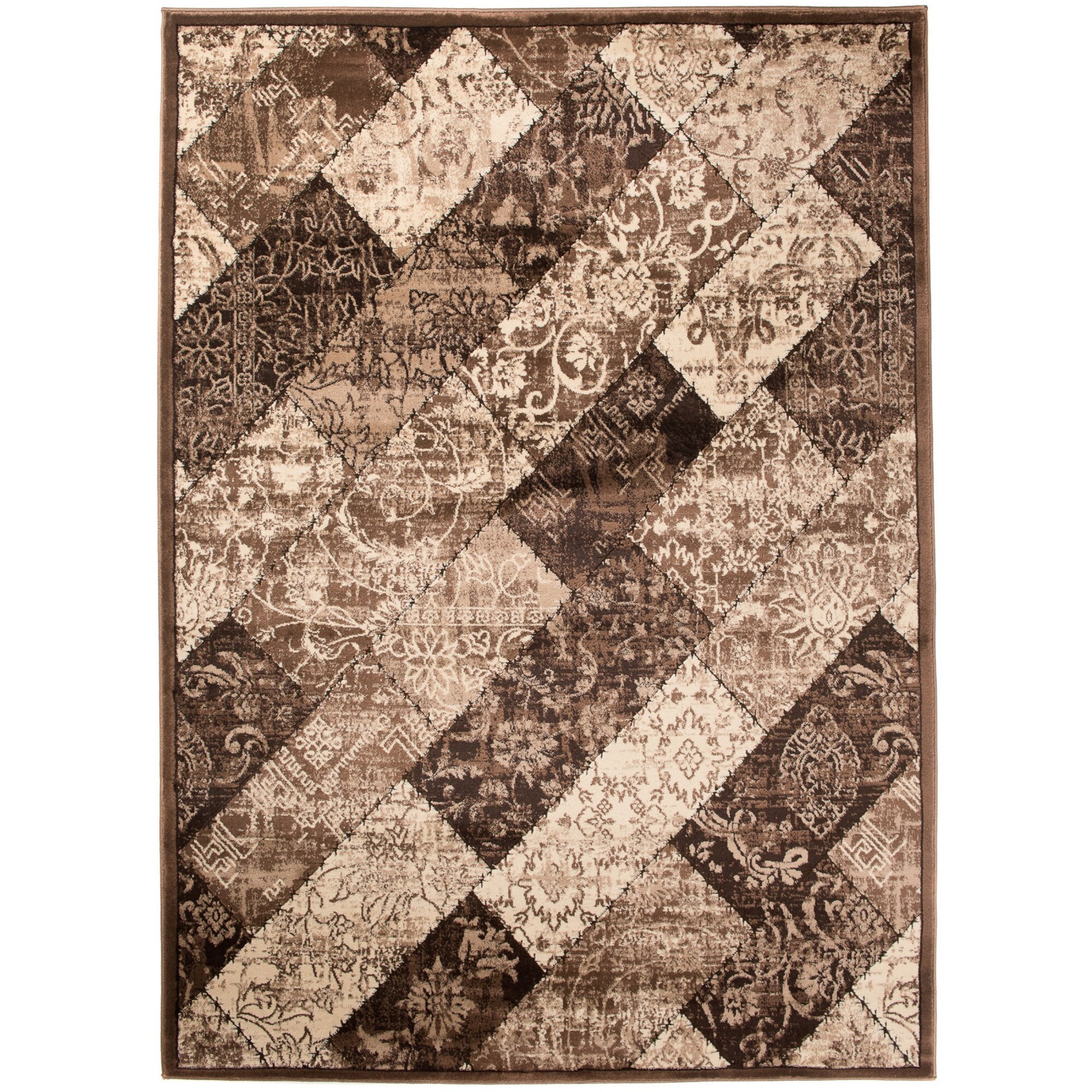 Covor Tango Modern Patchwork Abstract Chemex H005F BOU maro 140x190