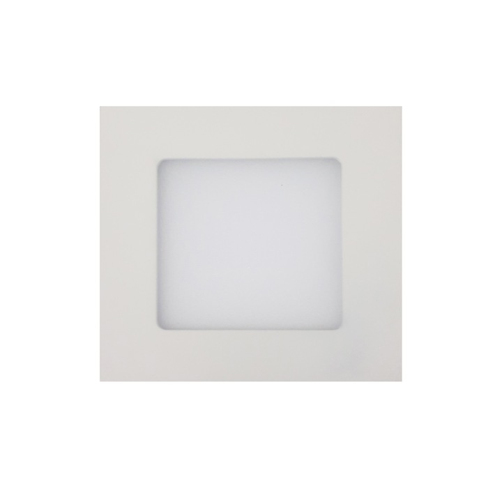Panou LED de tip Spot, Incastrabil, 6 W, A, 6500K, Patrat, Lumina alba