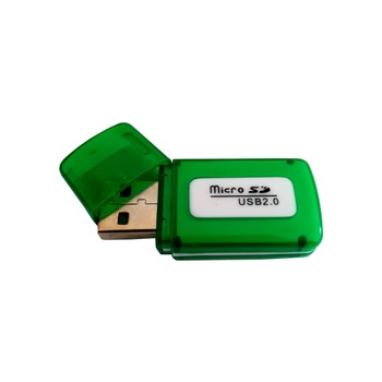 Cititor de card JB-6 microSD, SD, port USB 2.0, maxim 64Gb, Verde Cititor de card JB-6 microSD, SD, port USB 2.0, maxim 64Gb, Verde