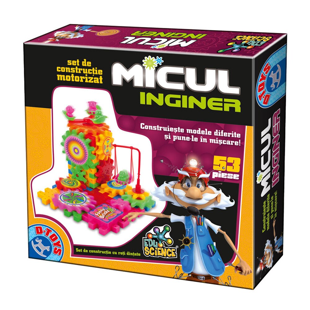 Set de constructie motorizat Micul inginer D-Toys 53 piese