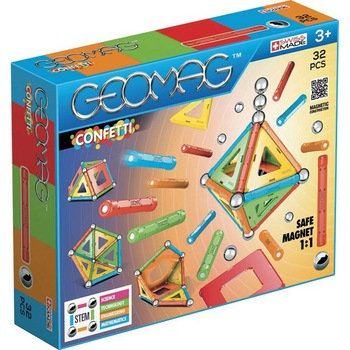 Set de constructie magnetic Geomag Confetti 32 piese Set de constructie magnetic Geomag Confetti 32 piese