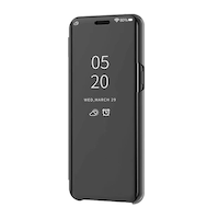 Husa Translucent View, Flip Stand Mirror, pentru Samsung Galaxy M40, Negru